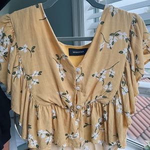 MINKPINK | yellow floral blouse